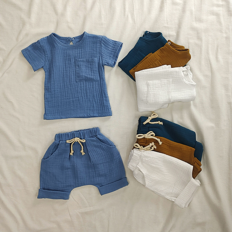 Baby Clothing Organic Cotton - เซ็ตเสื้อผ้าเด็กคอตตอนออแกนิคชุดเสื้อผ้าลำลอง2ชิ้นสำหรับเด็กหญิงเด็กชายใส่ได้ทั้งชายและหญิง
