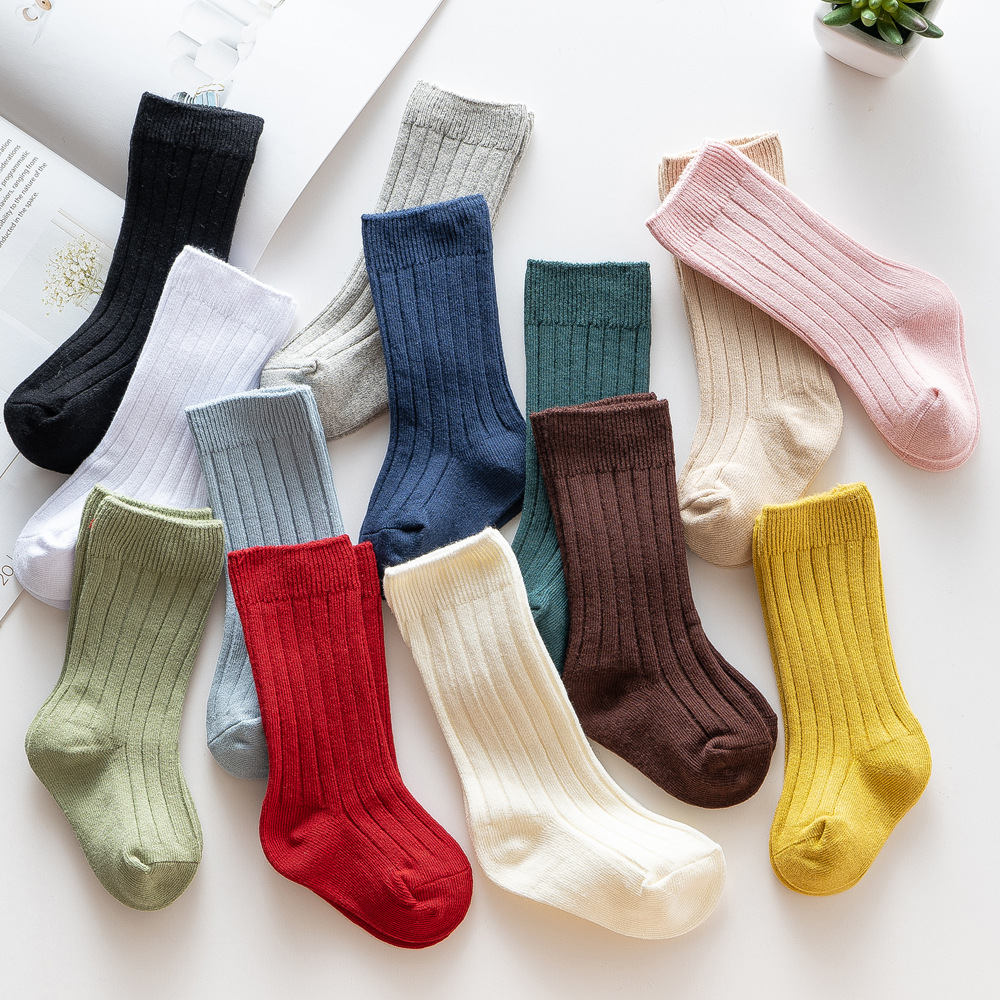 Baby Clothing Deals - ถุงเท้ายาวถึงเข่าลายทางแบบสองเข็มสไตล์สเปนใหม่ปี 2026 สำหรับเด็กทารกหญิงชายแรกเกิด 13 สี ราคาประหยัด