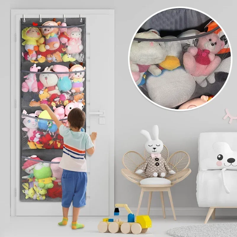 Baby Clothing Types - ใหม่ยัดไส้เก็บกระเป๋าประตู Stuff สัตว์ Organizer แขวนถุงตาข่าย 4