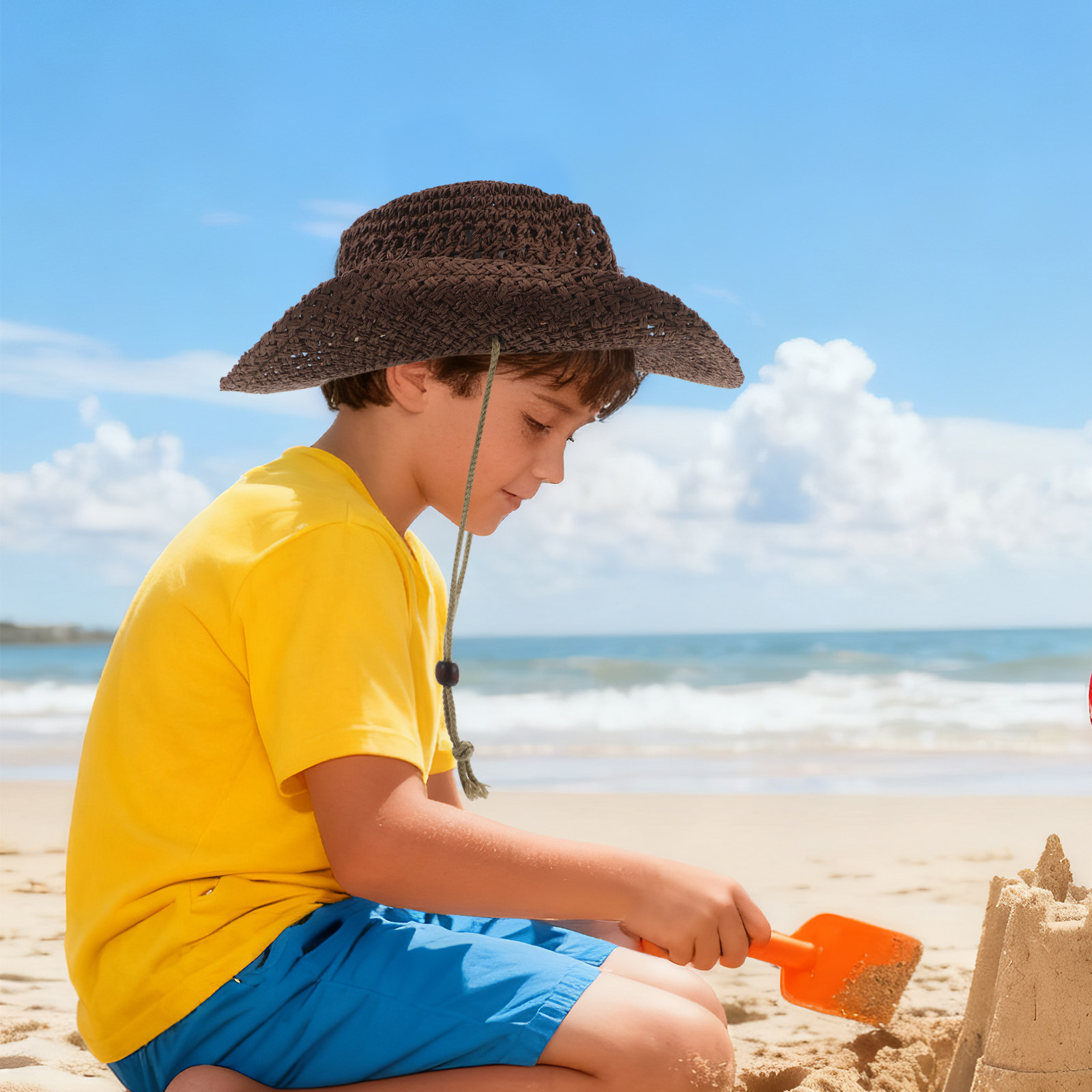 หมวกคาวบอยเด็กสไตล์ตะวันตก ปีก - Sun Hat Wide Brim บทวิจารณ์และราคา