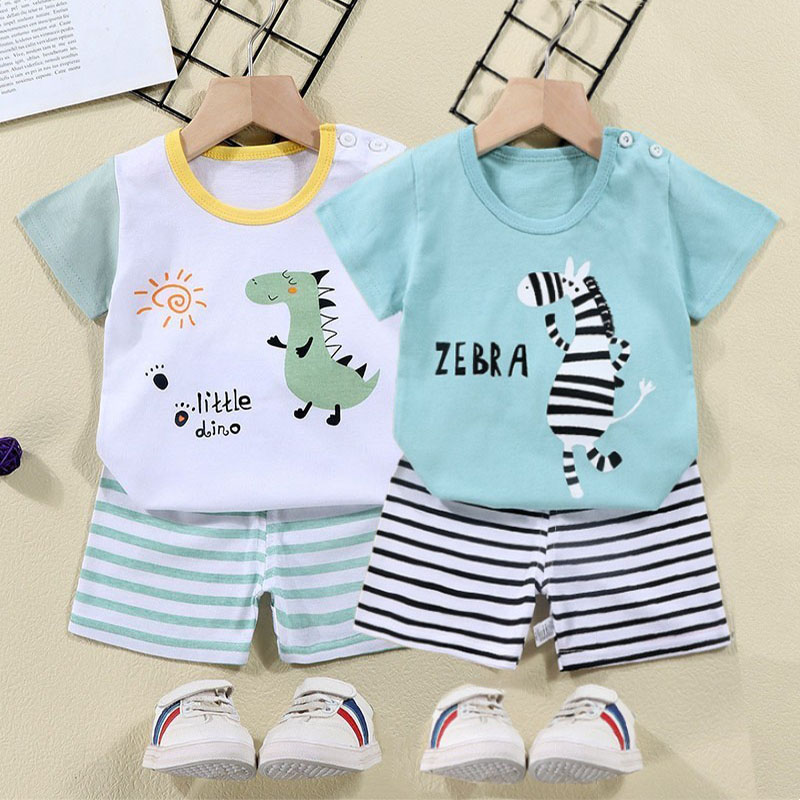 ผ้าฝ้ายTees + กางเกงขาสั้น 2 ช - Baby Clothing Deals บทวิจารณ์และราคา