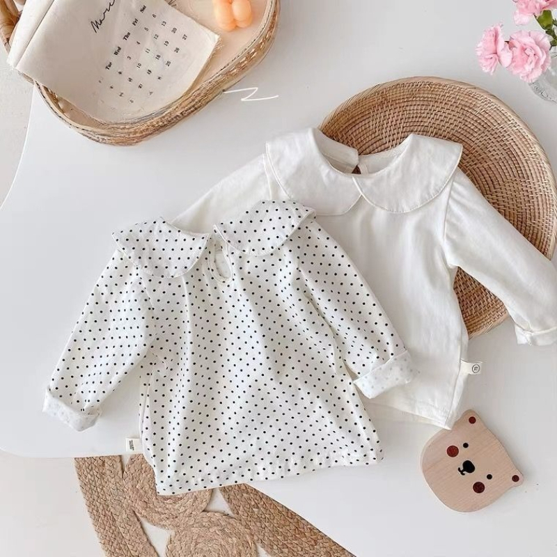 เสื้อยืดแขนยาวเด็กผู้หญิง คอปก - Baby Clothing Layers บทวิจารณ์และราคา