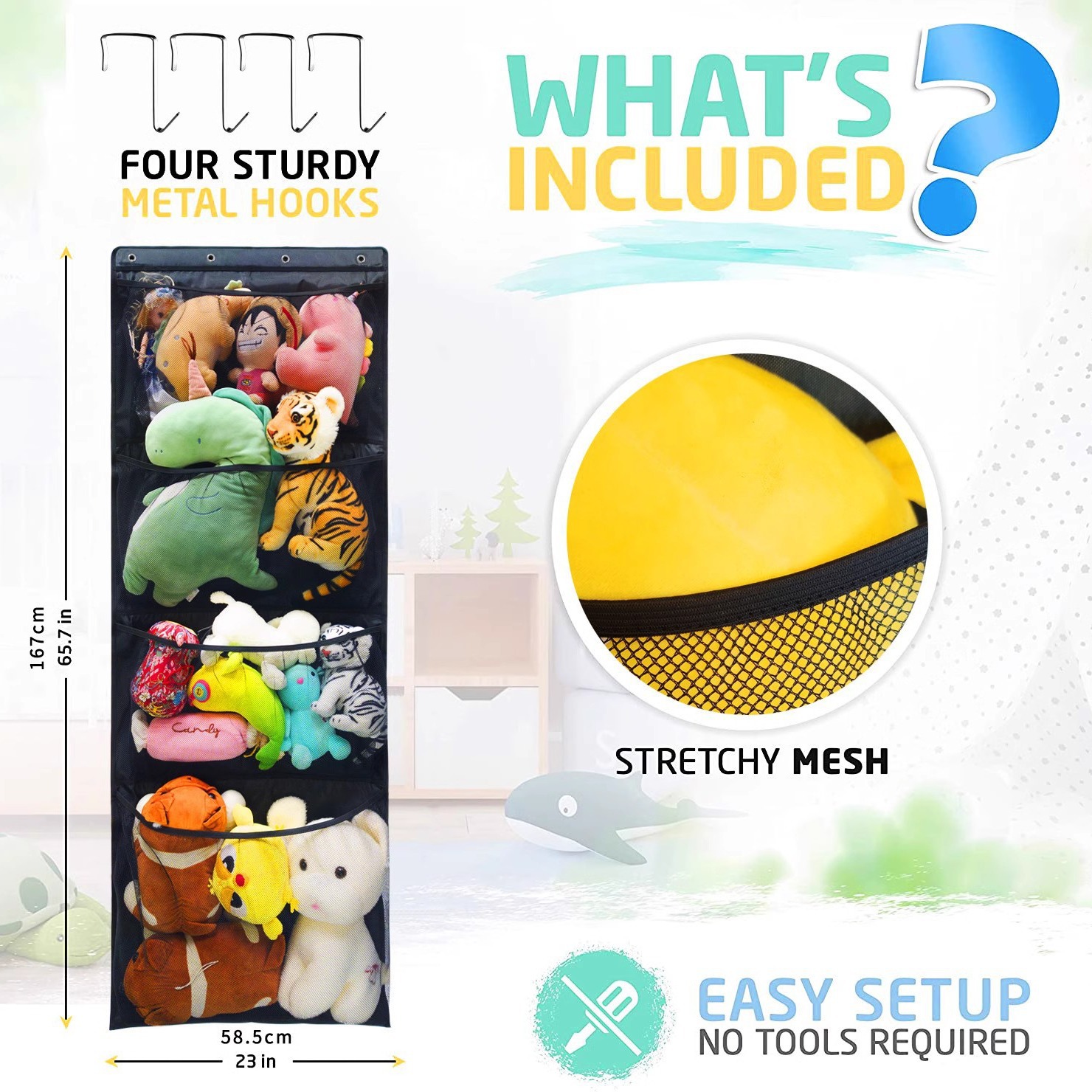 ถุงเก็บของแขวนประตูสำหรับของเล - Baby Clothing Types บทวิจารณ์และราคา